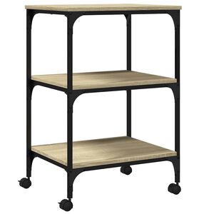 vidaXL Printerkastje 3-laags 50x41x75 cm bewerkt hout sonoma eiken