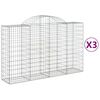 vidaXL Schanskorven 3 st gewelfd 200x50x120/140 cm ijzer