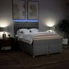vidaXL Boxspring met matras stof lichtgrijs 160x200 cm