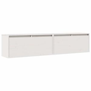 vidaXL Wandkasten 2 st 80x30x35 cm massief grenenhout wit