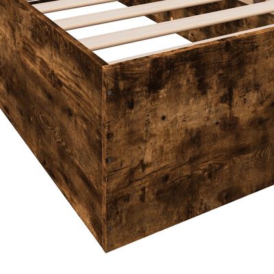 vidaXL Bedframe bewerkt hout gerookt eikenkleurig 75x190 cm