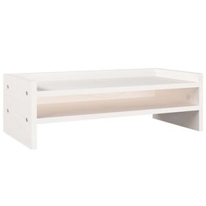 vidaXL Monitorstandaard 50x24x16 cm massief grenenhout wit