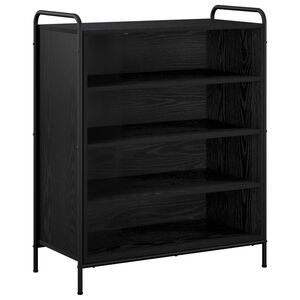 vidaXL Schoenenkast 76 x 36,5 x 93 cm Bewerkt hout Zwart eiken