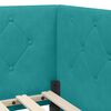 vidaXL Hoekbedframe met matras Turquoise 90 x 190 cm Fluweel