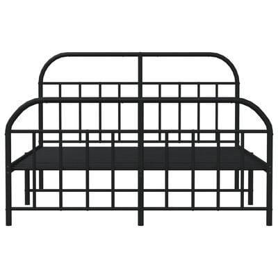 vidaXL Bedframe met hoofd- en voeteneinde metaal zwart 180x200 cm