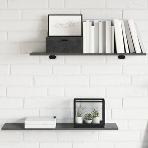 vidaXL Wandschappen 8 st 80x20x1,5 cm spaanplaat hoogglans grijs