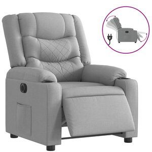vidaXL Fauteuil elektrisch verstelbaar stof lichtgrijs