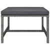 vidaXL 5-delige Loungeset met kussens poly rattan grijs