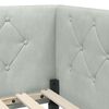 vidaXL Hoekbedframe met matras Lichtgrijs 90 x 190 cm Fluweel