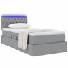 vidaXL Opbergbed met LED met matras Lichtgrijs 90 x 200 cm Stof