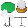vidaXL Fotostudioset met lichtset, achtergrondscherm en reflector