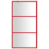 vidaXL Inloopdouchewand transparant 100x195 cm ESG-glas rood