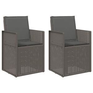 vidaXL Tuin Eetstoelen 2 st Lichtgrijs en antracietkleurig PP