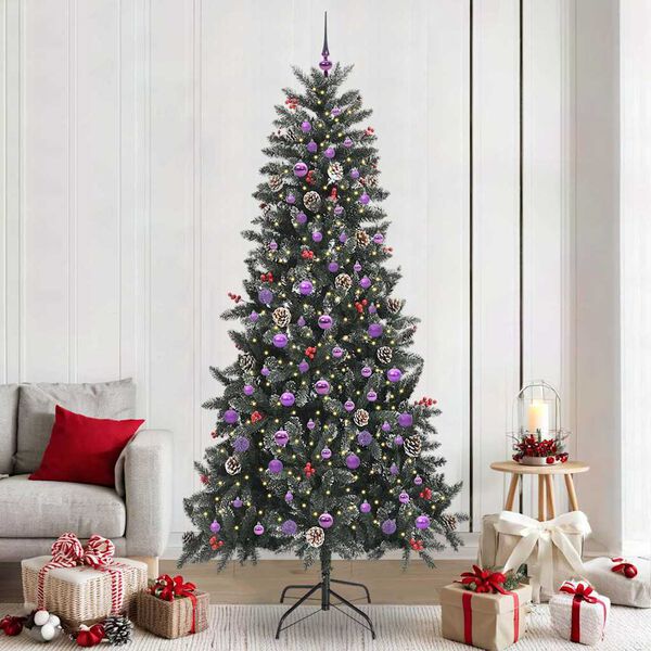 vidaXL Kunstkerstboom met 300 LED Groen 240 cm PVC en Plastic en Staal