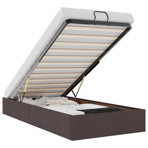 vidaXL Bedframe zonder matras 90x190 cm stof donkerbruin