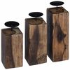vidaXL Kaarsenhouder 3 pcs Naturel Massief gerecycled hout