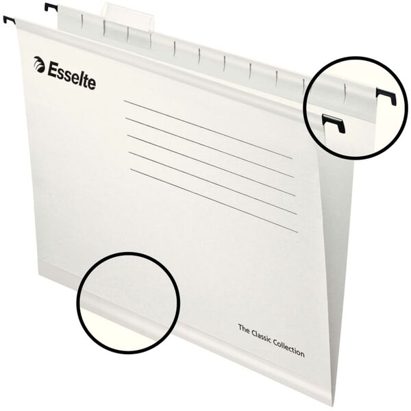 Esselte 25 st Hangmappen versterkt wit