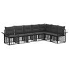 vidaXL Buiten bankenset 7 pcs Zwart en Donkergrijs Polyester