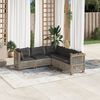 vidaXL 5-delige Loungeset met kussens poly rattan grijs