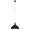 vidaXL Hanglamp industrieel rond E27 42 cm massief mangohout zwart