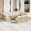 vidaXL 14-delige Loungeset met kussens poly rattan beige