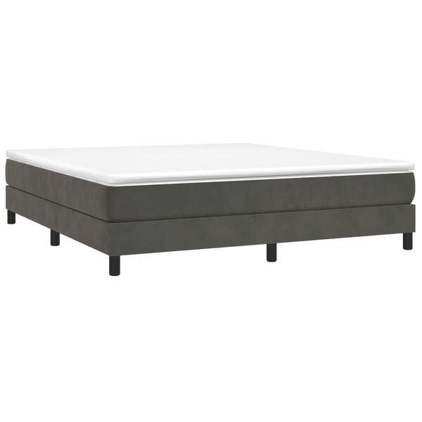 vidaXL Boxspring bed 180x200 cm fluweel donkergrijs