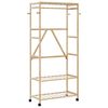 vidaXL Kledingrek met schappen en wielen 90x40x179,5 cm bamboe