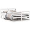 vidaXL Bedframe met hoofdbord massief grenenhout wit 120x190 cm