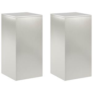 vidaXL Plantenstandaard 2 st zilver 40 x 40 x 80 cm Staal