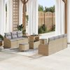 vidaXL Tuinbankenset met kussen 10 pcs Beige poly rattan