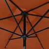 vidaXL Parasol met LED's en stalen paal 2x3 m terracottakleurig