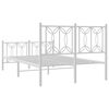 vidaXL Bedframe met hoofd- en voeteneinde metaal wit 120 x 190 cm