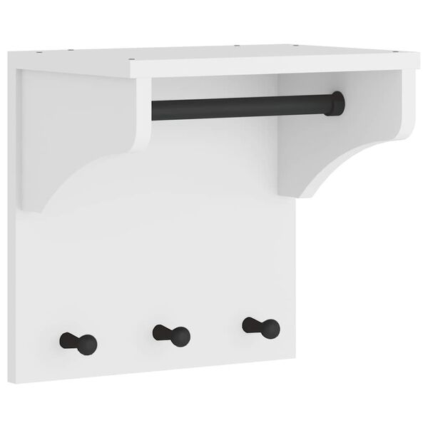 vidaXL Wandkapstok SANDNES wit 43x30x42 cm massief grenenhout