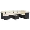 vidaXL 9-delige Loungeset met kussens poly rattan zwart