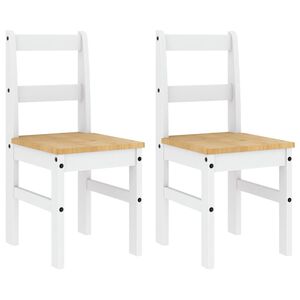 vidaXL Eetkamerstoelen 2 st PANAMA 40x46x90 cm grenenhout wit