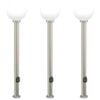 vidaXL Bolderverlichting met stopcontact 3 stuks 120 cm RVS IP44