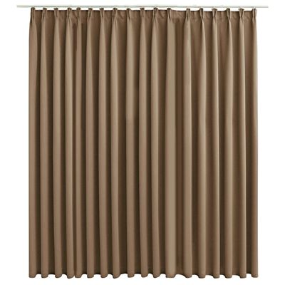 vidaXL Gordijn verduisterend met haken 290x245 cm taupe