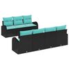vidaXL Tuin Sofa Set 8 st 7-Aantal zitplaatsen Zwart en Turquoise