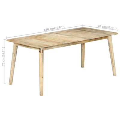 vidaXL Eettafel 180x90x76 cm massief mangohout