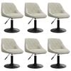 vidaXL Eetkamerstoelen draaibaar 6 st fluweel cr&egrave;mekleurig