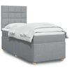 vidaXL Boxspring met matras stof lichtgrijs 90x200 cm