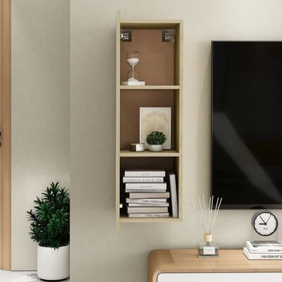 vidaXL Tv-meubel 30,5x30x90 cm bewerkt hout sonoma eikenkleurig
