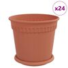 vidaXL Plantenpotten 24 pcs Baksteenrood &Oslash; 19 x 16 cm Kunststof