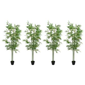 vidaXL Nepp Bambo Boom 4 st Groen 60 x 18 x 190 cm Stof en Bamboe
