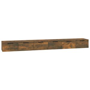 vidaXL Wandkasten 2 st 102x30x20 bewerkt hout gerookt eikenkleurig