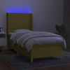 vidaXL Boxspring met matras en LED stof groen 90x190 cm