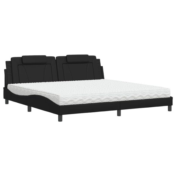 vidaXL Bed "Viana" met matras kunstleer zwart 200x200 cm