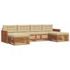 vidaXL Sofa-Sets 6 pcs Natuurlijk en Beige Massief Acaciahout