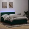vidaXL Boxspring met matras en LED fluweel donkergroen 160x210 cm