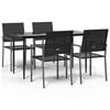 vidaXL 5-delige Tuinset poly rattan en staal